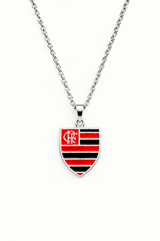 Cordão com Escudo Colorido do Flamengo + Caixinha de Brinde