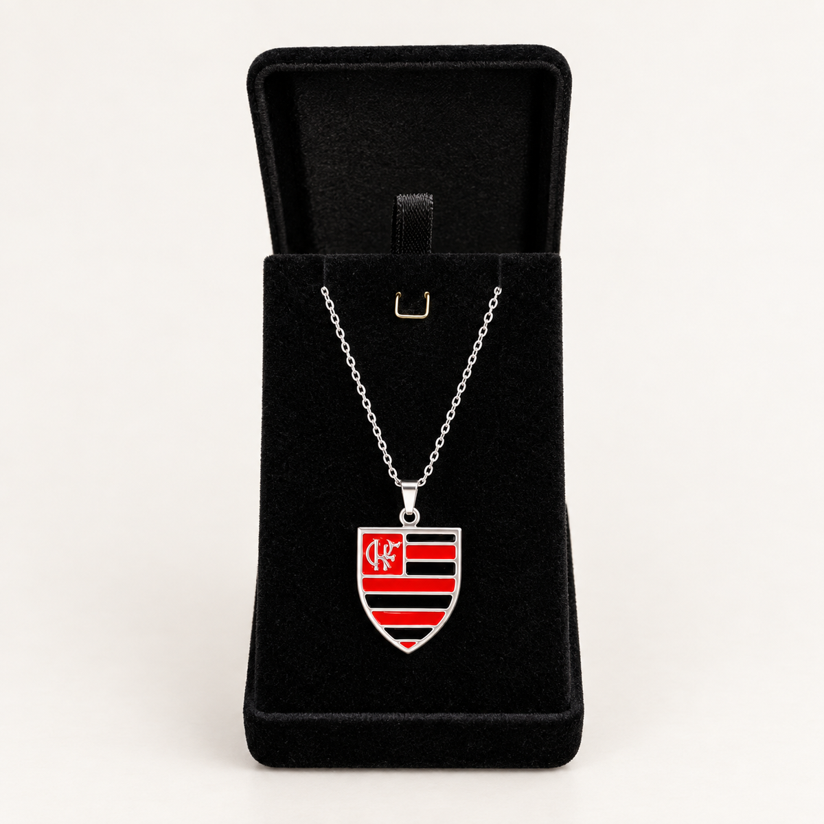 Cordão com Escudo Colorido do Flamengo + Caixinha de Brinde